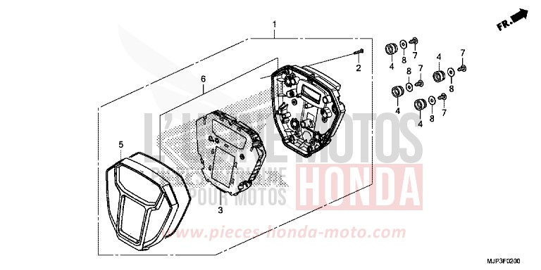 MESSGERAET von Africa Twin PEARL GLARE WHITE (NHB53H) von 2016